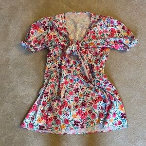 Floral Tie-Front Dress